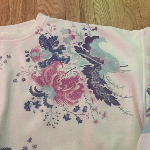 Vintage Lady Footlocker Floral Print Women's Crewneck Sweater Made in Canada - Picture 3 of 6